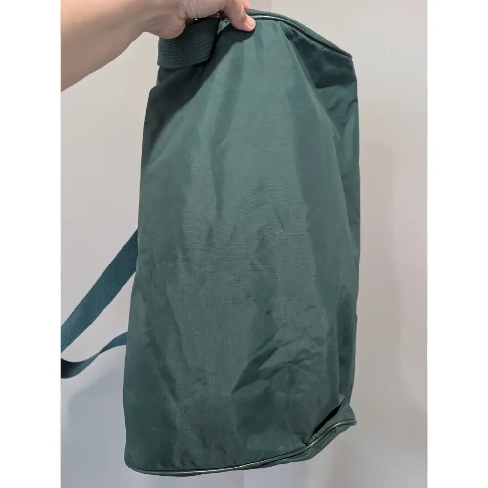 Vintage 90s Nike Gym Duffle Bag Green Blue Nylon Sport Travel Weekender Mesh...